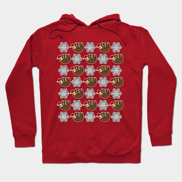 Sloth Christmas Pattern Hoodie by LunaMay